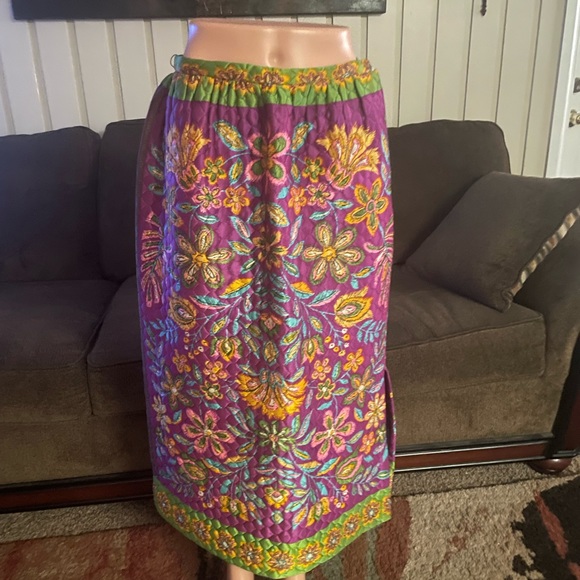 New Issues • Division Of Jonathan Logan • Size 14 • Purple/Green• Quilted •Skirt - Picture 11 of 16